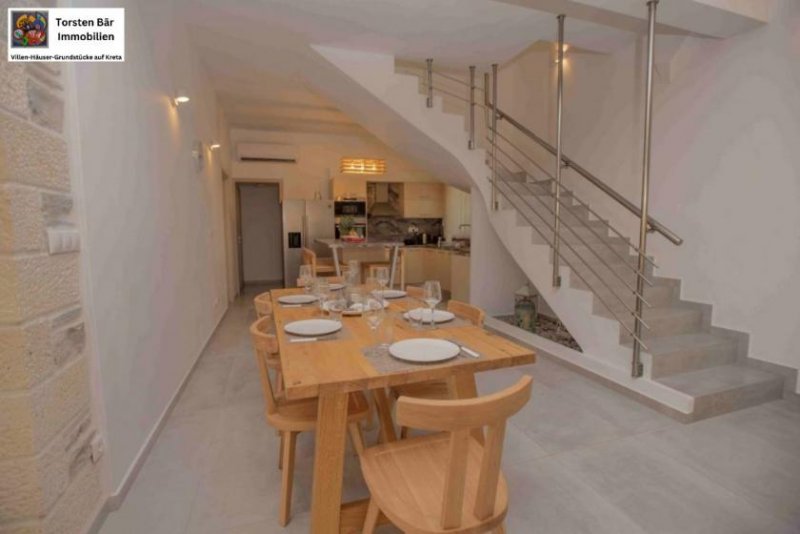 Kalamaki Kreta, Afrathia Kalamaki, Luxusvilla m.priv. Pool direkt am Lybischen Meer Haus kaufen